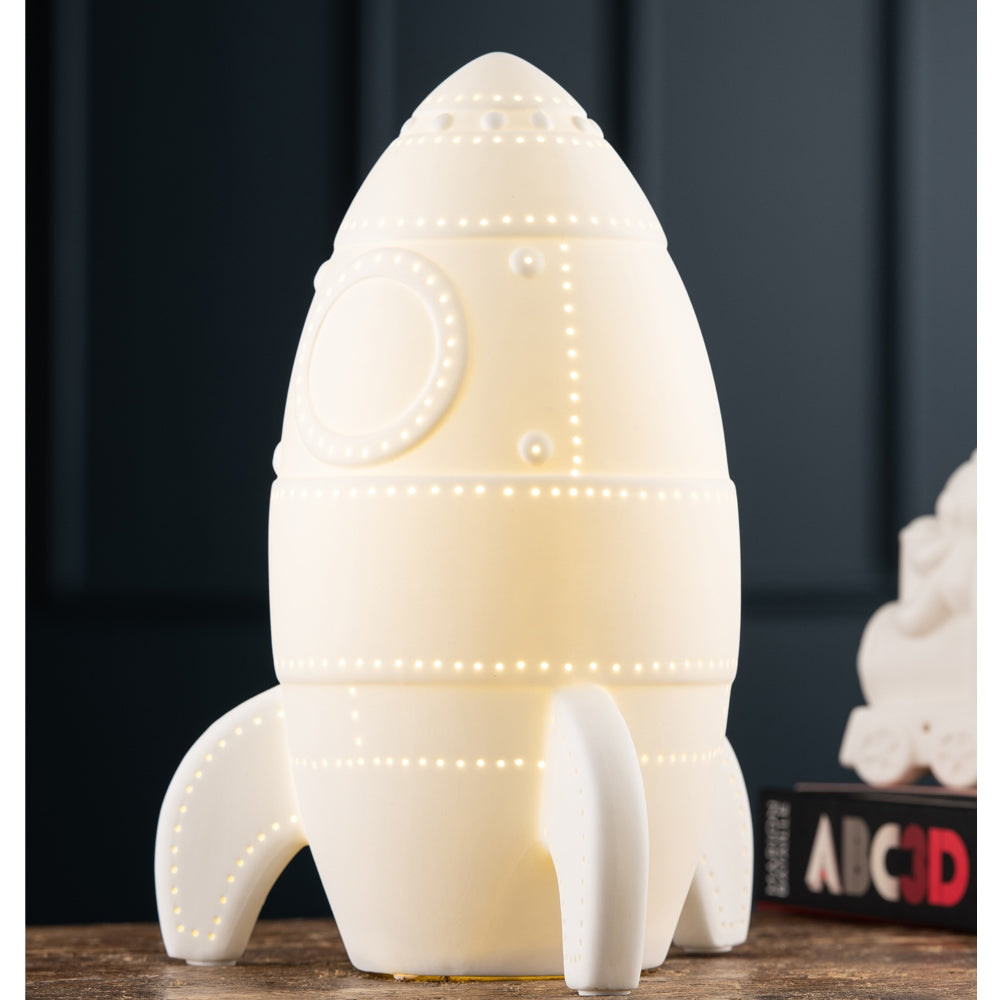 Belleek Living Rocket Luminaire - Modern LED Night Light for Kids Room, Nursery, Bedroom | Space-Themed Decor for Boys & Girls | Perfect Gift for Birthday, Christmas, and Home Decoration