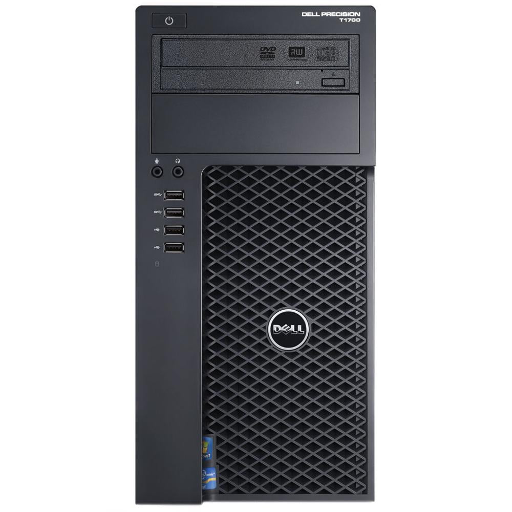 Dell Precision T1700 MT Workstation - Intel Core i7 4790 Quad Core (Up to 4.0GHz), 8GB RAM, 256GB SSD, NVIDIA NVS 310 2DP Graphics, DVDRW, Windows 10 Pro - Perfect for CAD, Video Editing & Business Computing