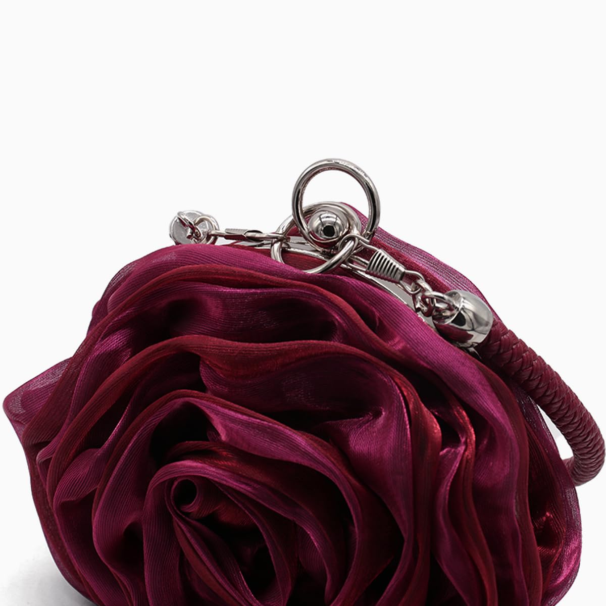 Elegant Rose Shaped Evening Clutch Purse for Women - Soft Satin Floral Wristlet Handbag for Wedding, Party & Special Occasions | Perfect Gift for Bridesmaids, Prom & Formal Events