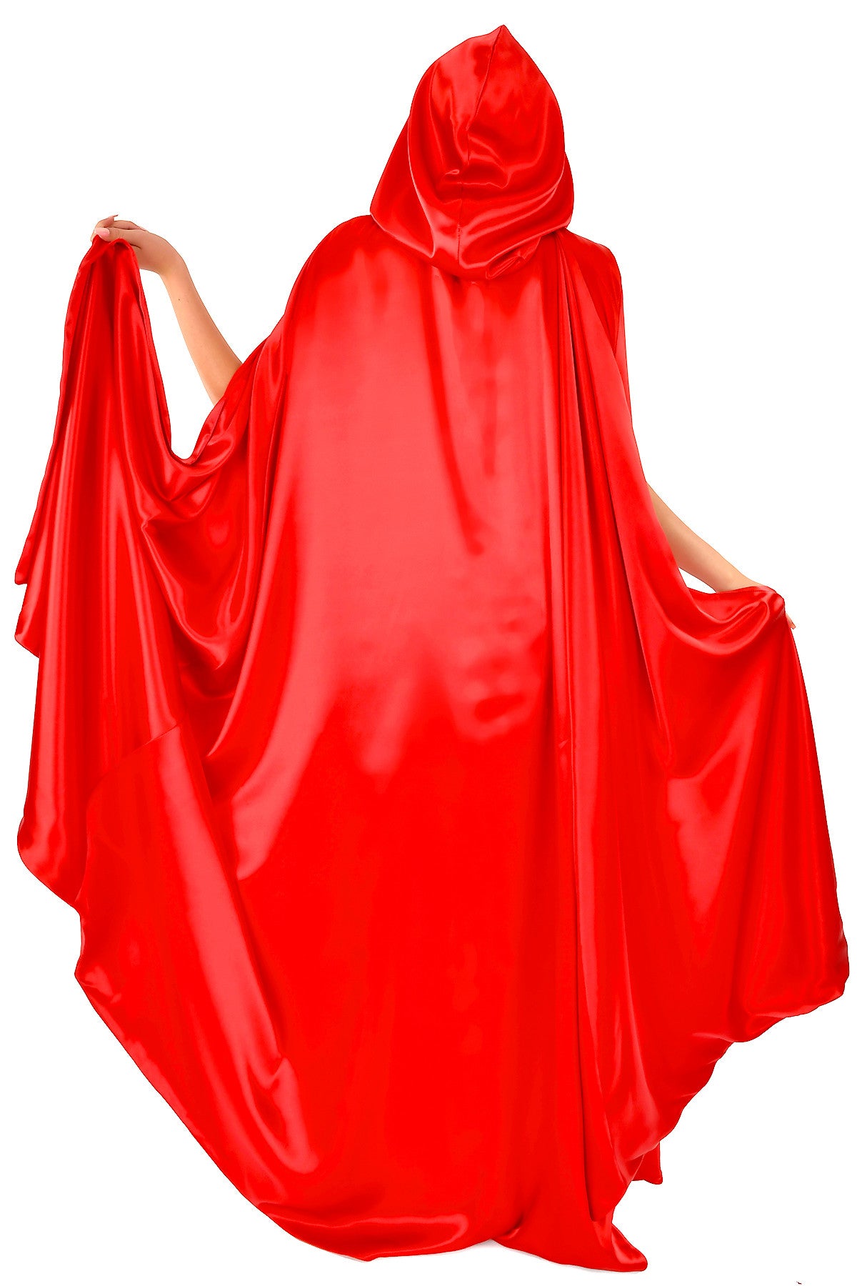 Elegant Long Hooded Satin Cape for Women - Gothic Fashion Cloak with Detachable Hood - Perfect for Halloween Costumes, Cosplay, Evening Gala & Winter Outerwear