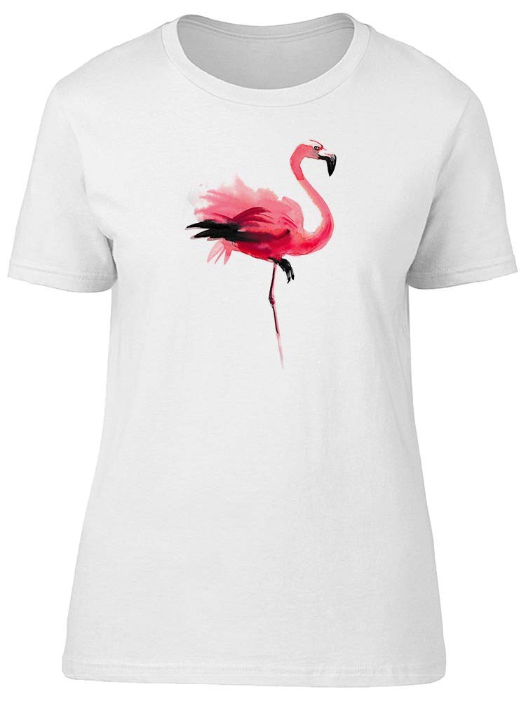 Stylish Flamingo with Leg Up Watercolor Print Women's T-Shirt - Perfect for Casual Wear, Beach Outings & Summer Fashion