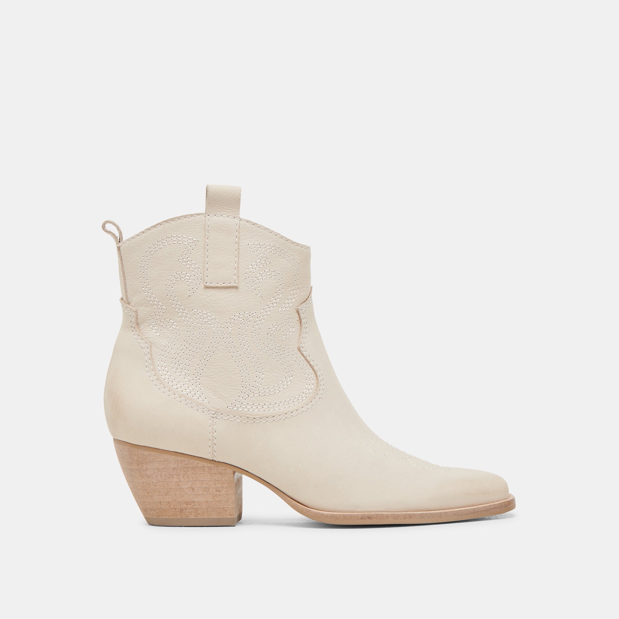SHANIA Women's Ivory Nubuck Booties - Comfortable Ankle Boots for Fall & Winter, Perfect for Office, Dating & Casual Outfits