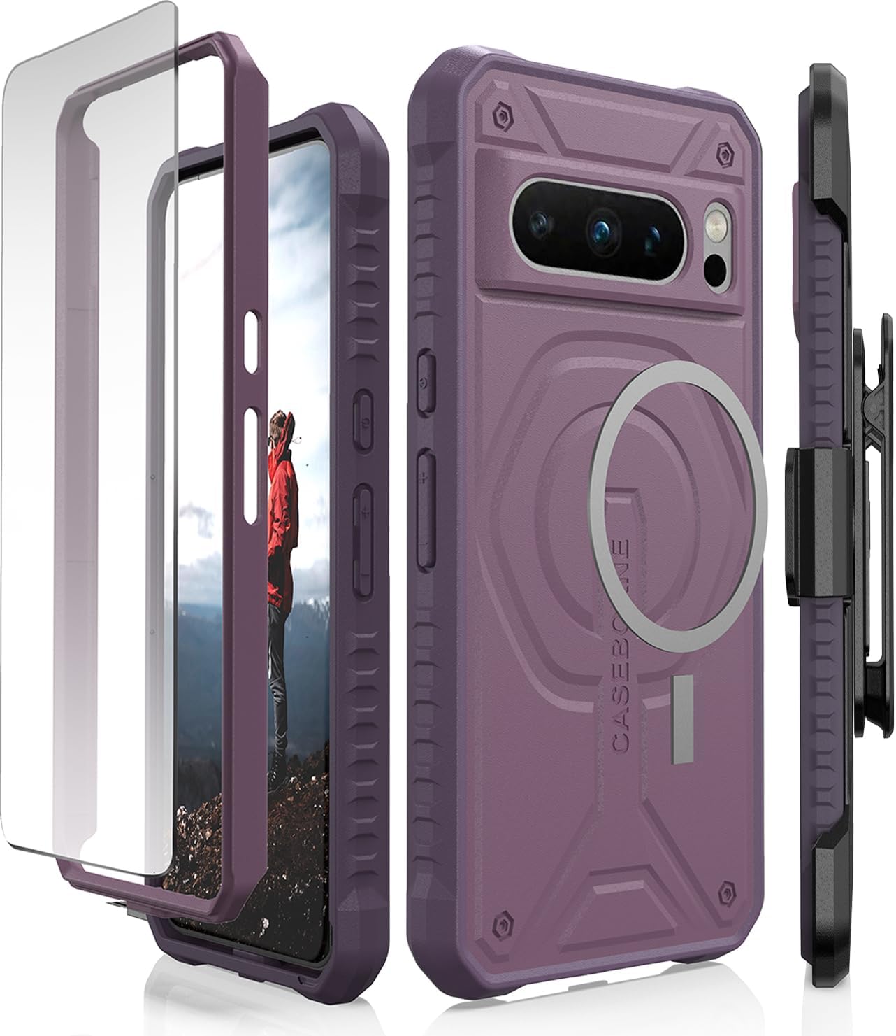 Google Pixel 8 Pro Case with Tempered Glass Screen Protector - Shockproof Protective Cover for Pixel 8 Pro - Green - Perfect for Daily Use, Travel & Outdoor Activities