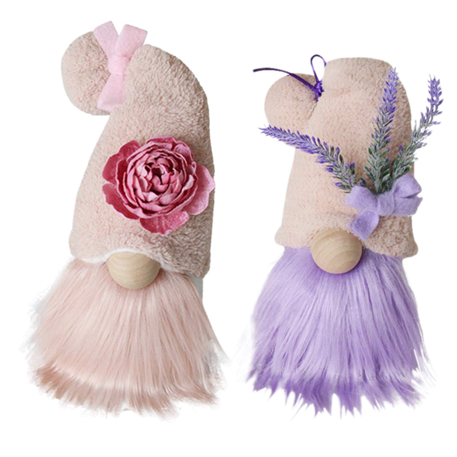 Handmade Faceless Gnome Dolls for Home Decor - 2PC Set, Perfect for Garden, Christmas Tree Ornaments & Summer Flower Decorations - Unique Gift Idea