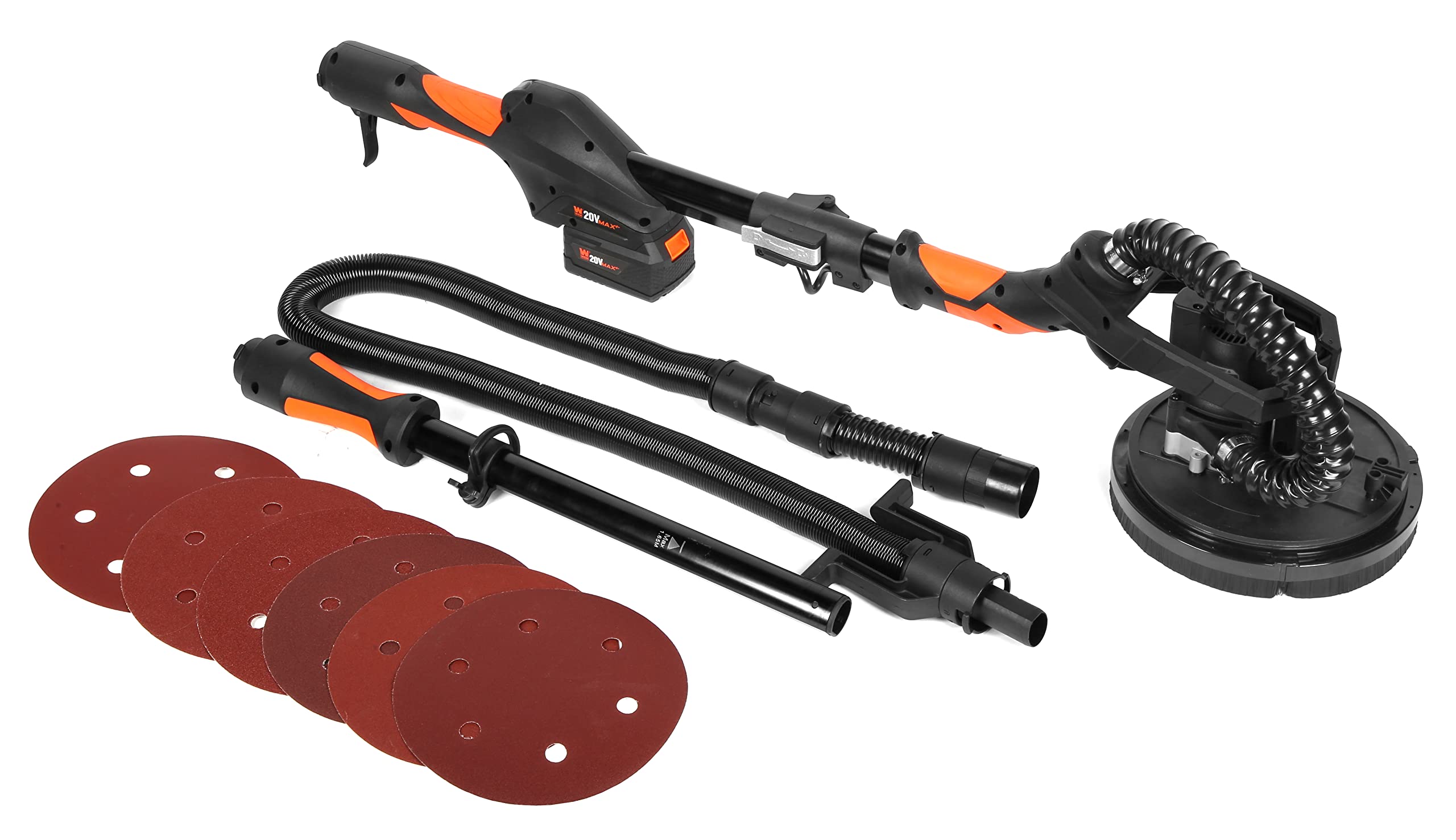 WEN 20V Max Cordless Drywall Sander with Brushless Motor, Variable Speed Control, 5.0Ah Battery & Charger (20409) - Perfect for Home Renovation, Wall Smoothing, and DIY Projects
