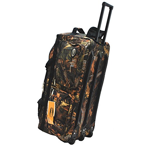 EZ Roll RealTree Camo Hunting Rolling Duffel Bag 30 Inch - Waterproof Travel Gear for Outdoor Adventures (Black Trim) - Perfect for Hunting Trips, Camping & Air Travel Luggage