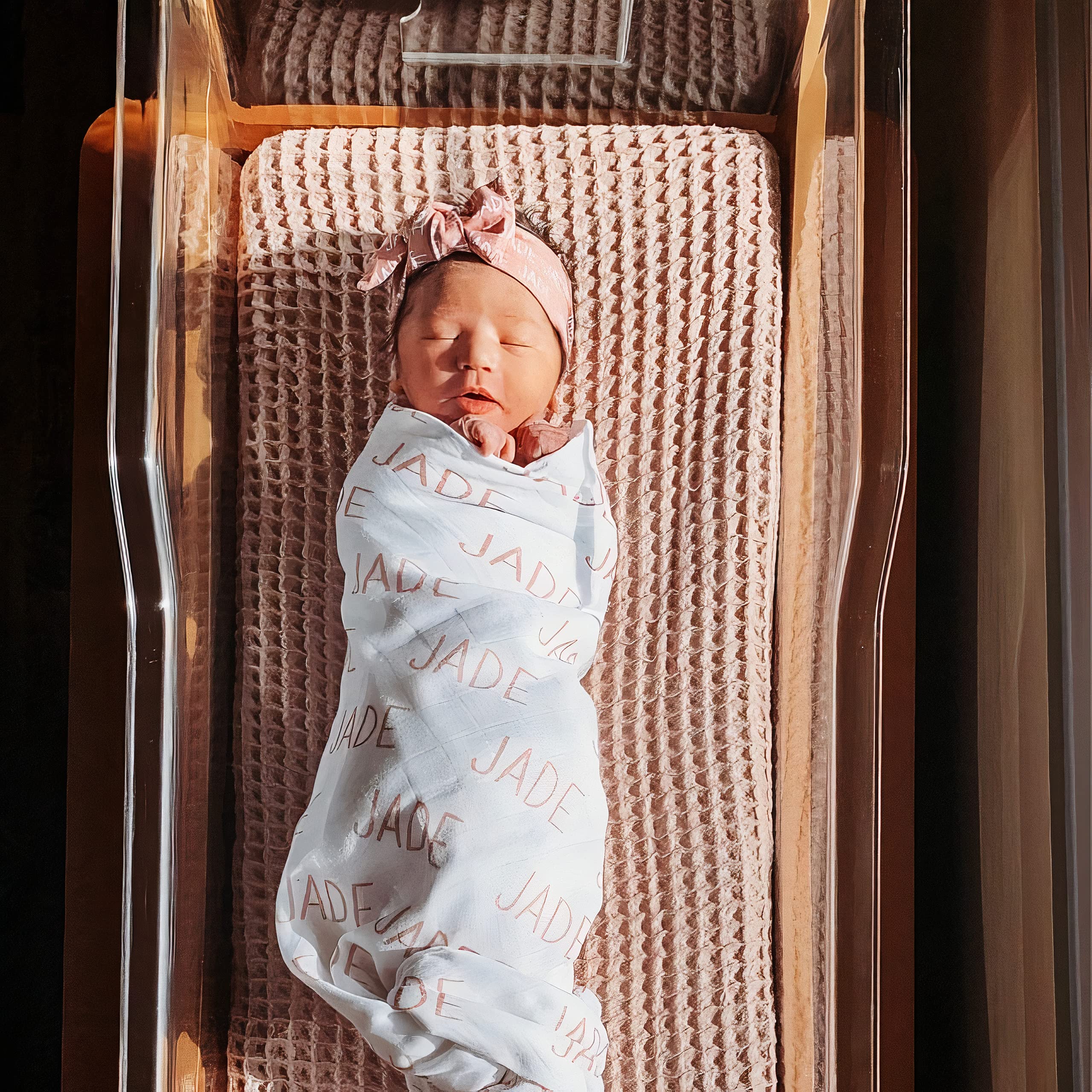 Personalized Baby Blankets with Name - Custom Baby Name Blanket for Girls, Toddlers & Grandkids - Add Family Name for Mom, Grandma & Nana - Soft & Cozy Baby Gift for Nursery, Crib & Travel