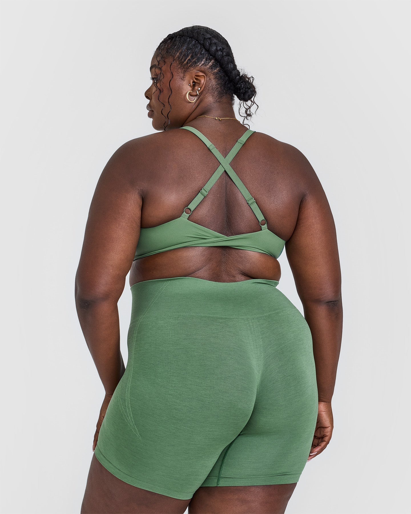 Seamless Wireless Micro Bralette - Soft Comfortable Sports Bra for Yoga, Running & Lounge Wear - Forest Green