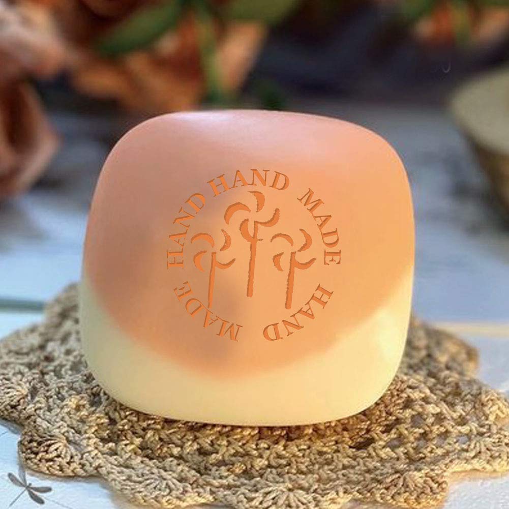 DIY White Resin Soap Stamp - Handmade Natural Soap Making Kit with Tree & Flower Patterns - Customizable Mini Soap Stamp for Personalized Soap Printing (Windmill Design) - Perfect for Handmade Gifts, Bath Decor & Craft Projects
