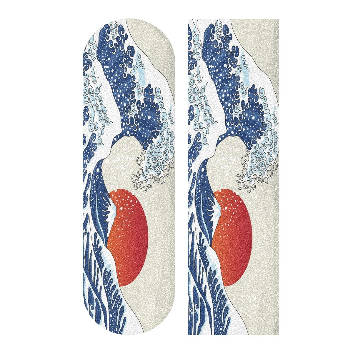 AGONA Premium Skateboard Grip Tape - Japanese Ocean Great Wave Kanagawa Design - Anti-Slip Waterproof Sandpaper for Longboards, Scooters & Rollerboards (33.1x9.1 Inch) - Perfect for Street Skating, Commuting & Board Sports
