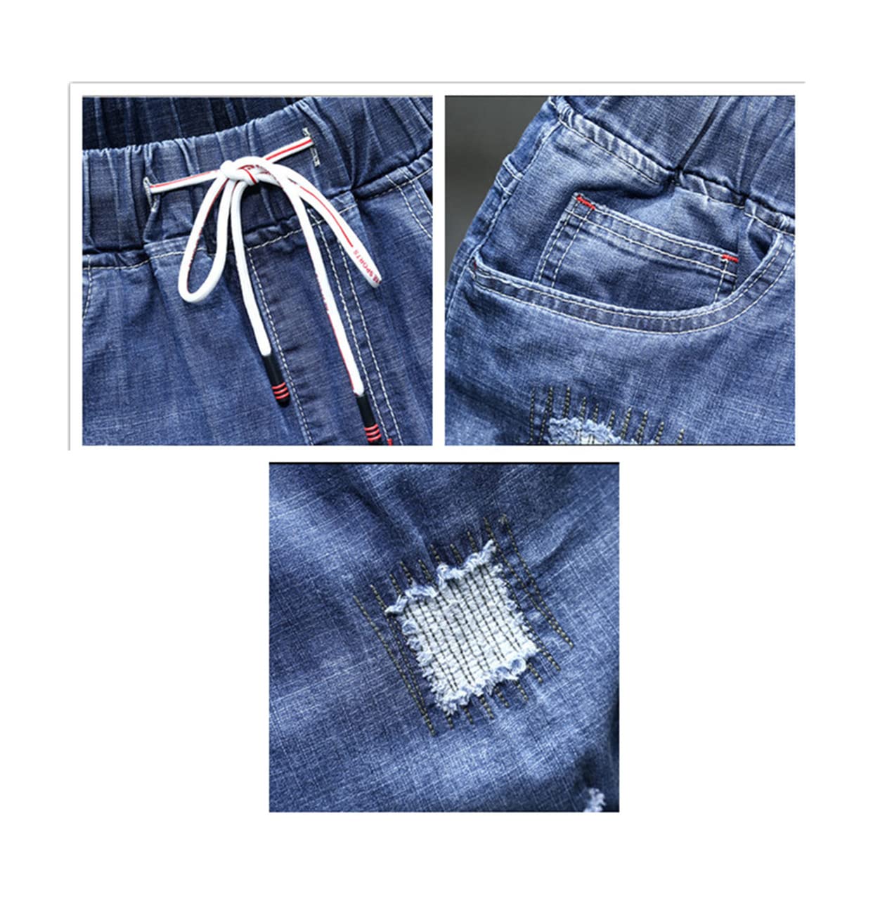 **Men's Ripped Denim Shorts - Distressed Black Stretch Jeans for Summer | Casual Streetwear & Beach Outfits**