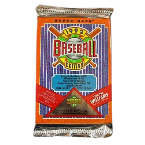 1992 Upper Deck Low Series Baseball Cards Unopened Pack - Vintage MLB Trading Cards for Collectors & Investors - Perfect for Sports Memorabilia Collections & Nostalgic Gift Giving