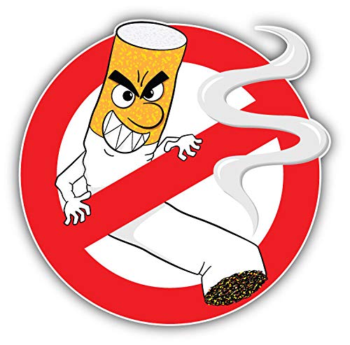 No Smoking Sign Magnet - 5'' x 5'' Flexible Vinyl Magnetic Sticker for Car, Truck & Window - Funny Anti-Smoking Bumper Decal for Office, Home & Vehicle Use