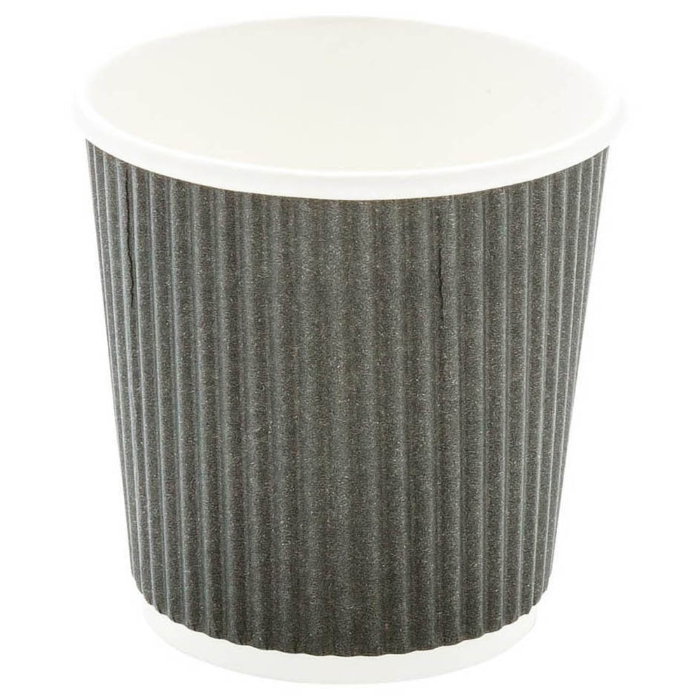 4 oz Gray Paper Coffee Cups with Ripple Wall - 2.5