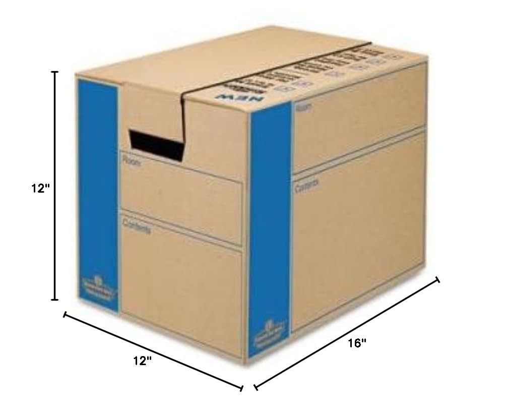 FEL0062701 - Heavy Duty SmoothMove Moving Boxes with Handles for Easy Transport - Perfect for Home, Office & Storage Relocation