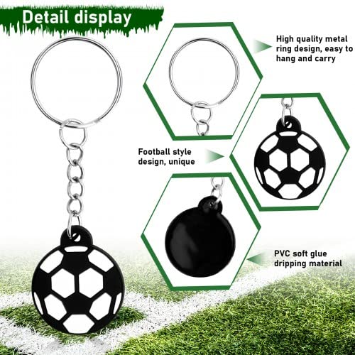 10PCS Football Keychains - Soccer Key Rings for Backpacks & Gifts