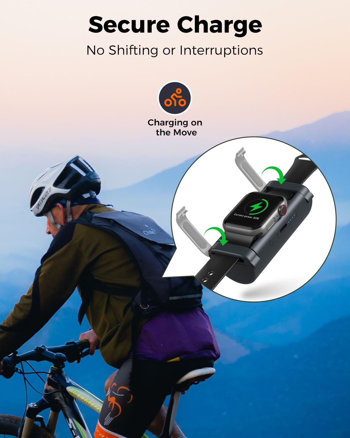 NEWQ Portable Magnetic Wireless Charger for Apple Watch - 1800mAh Rechargeable Power Bank | Compact Outdoor Charging Solution for iWatch Series (Camping, Hiking, Travel & Daily Use)