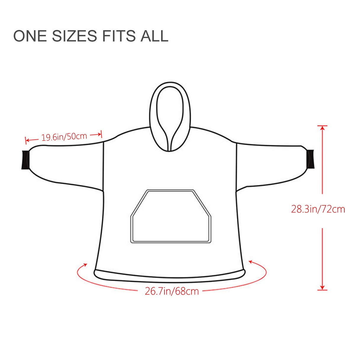 Sleepwish Sushi Hoodie Blanket - Kawaii Cartoon Sushi Print Wearable Blanket for Adults & Teens | Cozy Loungewear for Anime Fans, Sleepovers & Netflix Nights