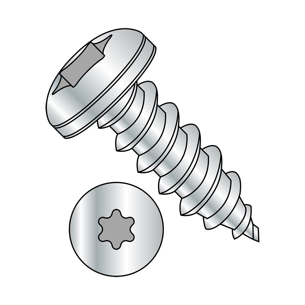 Small Parts 0810ABTP Zinc Plated Steel Sheet Metal Screws, Pan Head Star Drive Type AB, #8-18 Thread, 5/8
