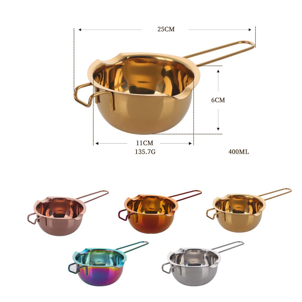 Premium Stainless Steel Double Boiler Melting Pot with Heat-Resistant Handle - Perfect for Melting Chocolate, Candy, Butter & Cheese - Ideal for Baking, Candy Making & DIY Cosmetics