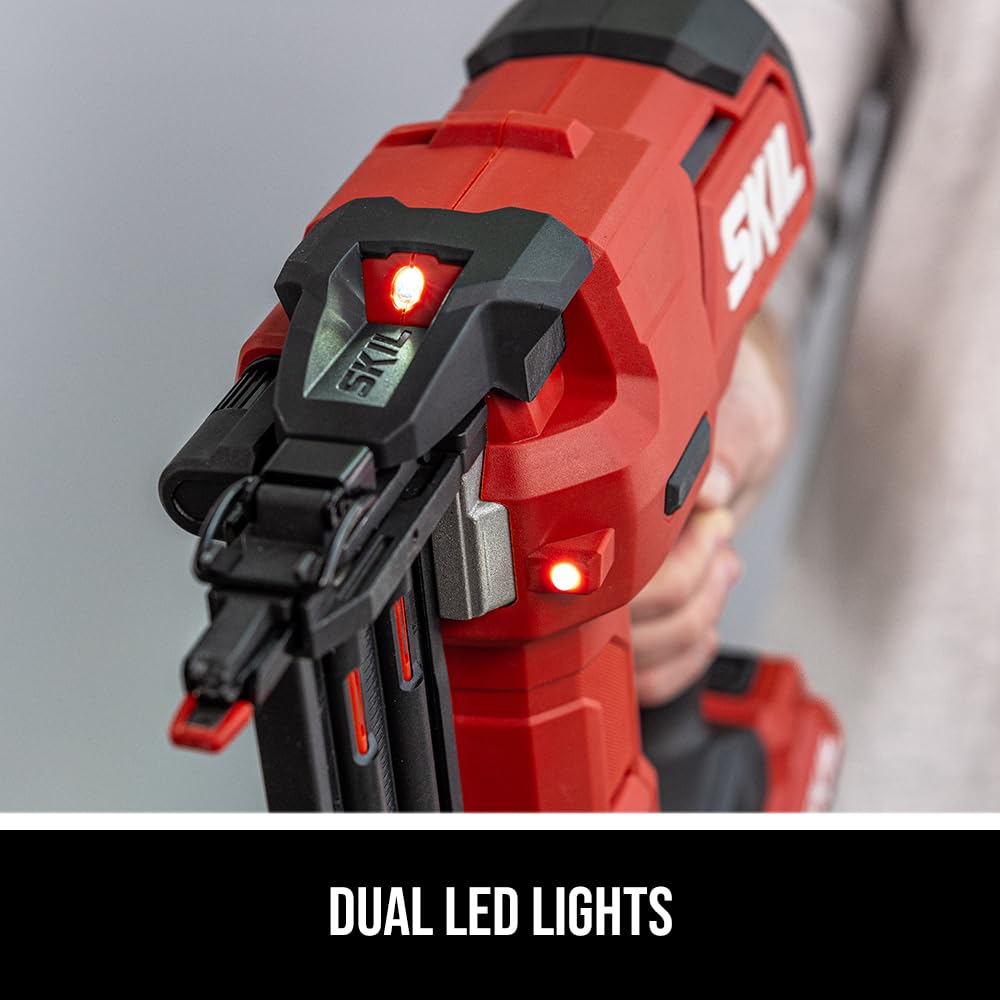 SKIL PWR CORE 20 Brushless 20V 18 Gauge Brad Nailer Kit with 2.0Ah USB-C Battery & Charger - Cordless Nail Gun for Woodworking, Carpentry, and DIY Home Projects - NA1800B-10