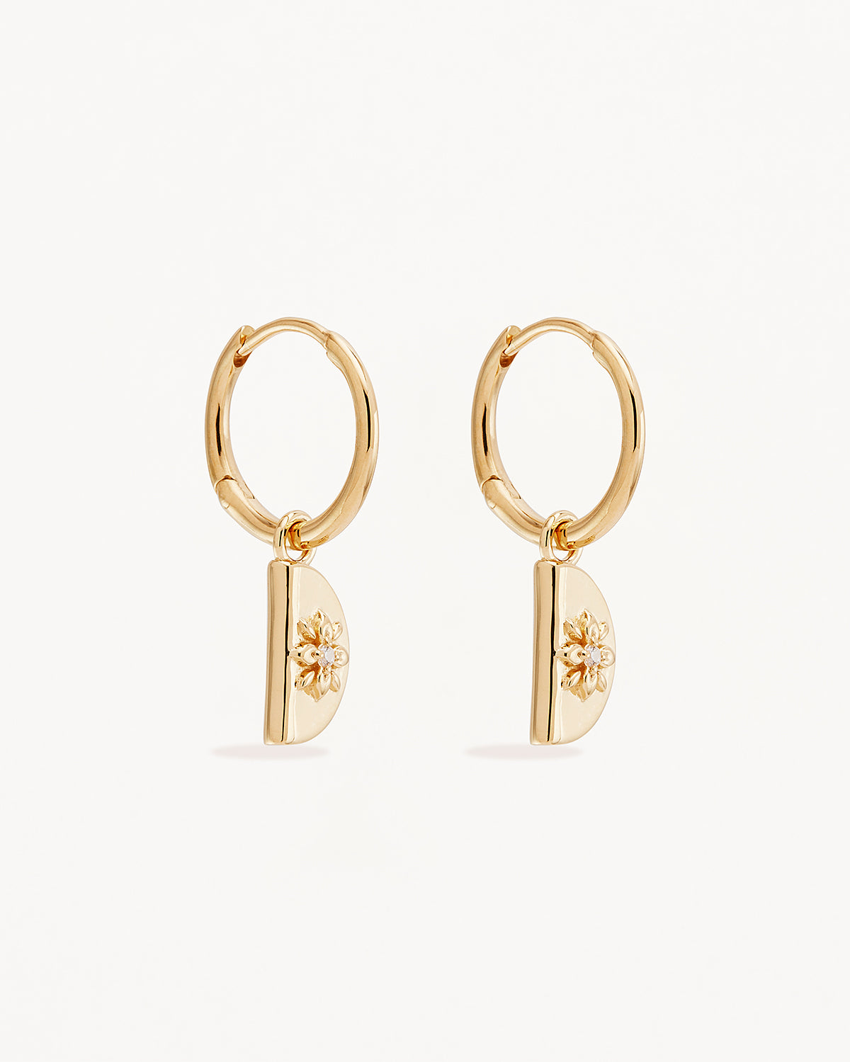 18K Gold Vermeil Lotus Hoop Earrings for Women - Elegant Floral Dangle Earrings for Party, Wedding & Everyday Wear
