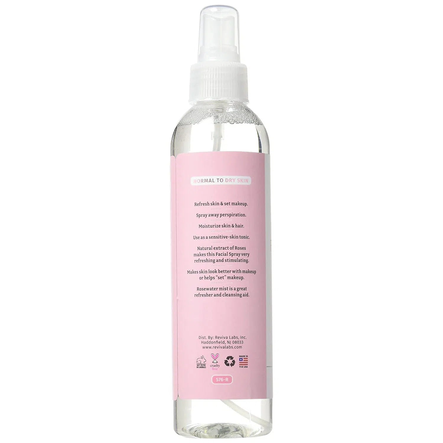 Reviva Labs Rosewater Facial Spray - Hydrating & Refreshing Mist for Dry Skin - Perfect for Travel, Gym & Daily Skincare Routine