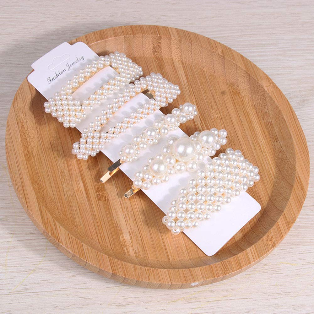 15 Pcs Pearl Hair Clips Set - Leopard Print Acrylic Resin Hair Barrettes with Jeweled Decor for Women & Girls | Hair Styling Accessories for Parties, Weddings & Everyday Use by FUNZON
