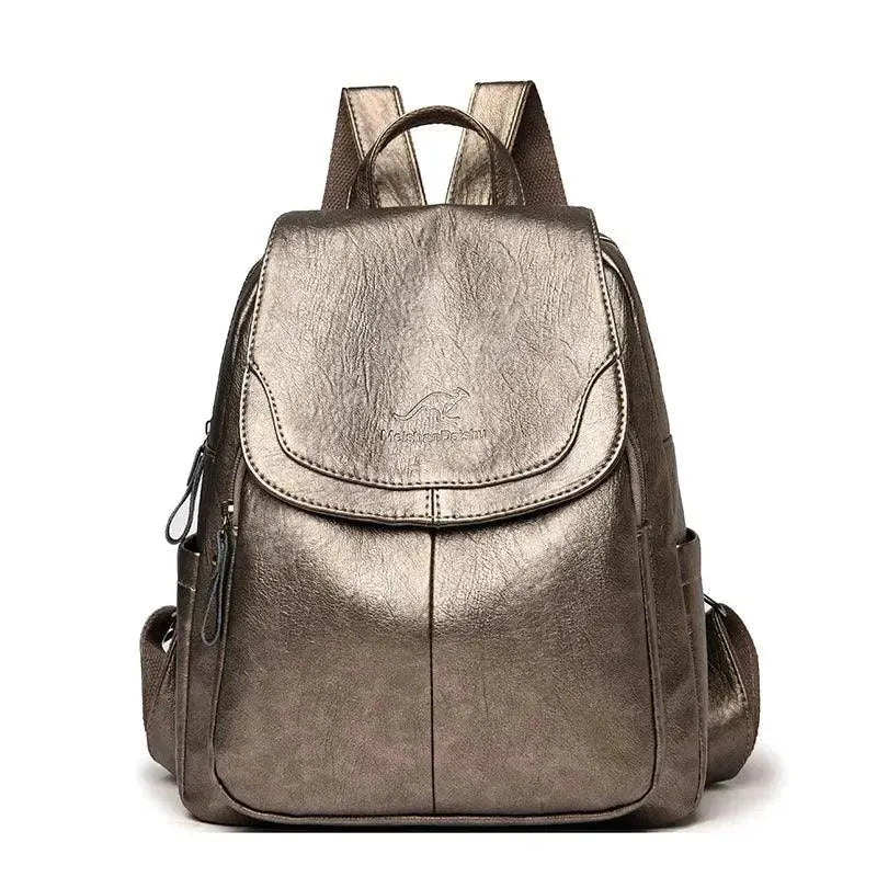 Vintage Soft Leather Women's Backpack - Stylish & Durable Travel Bag for Work, College & Everyday Use