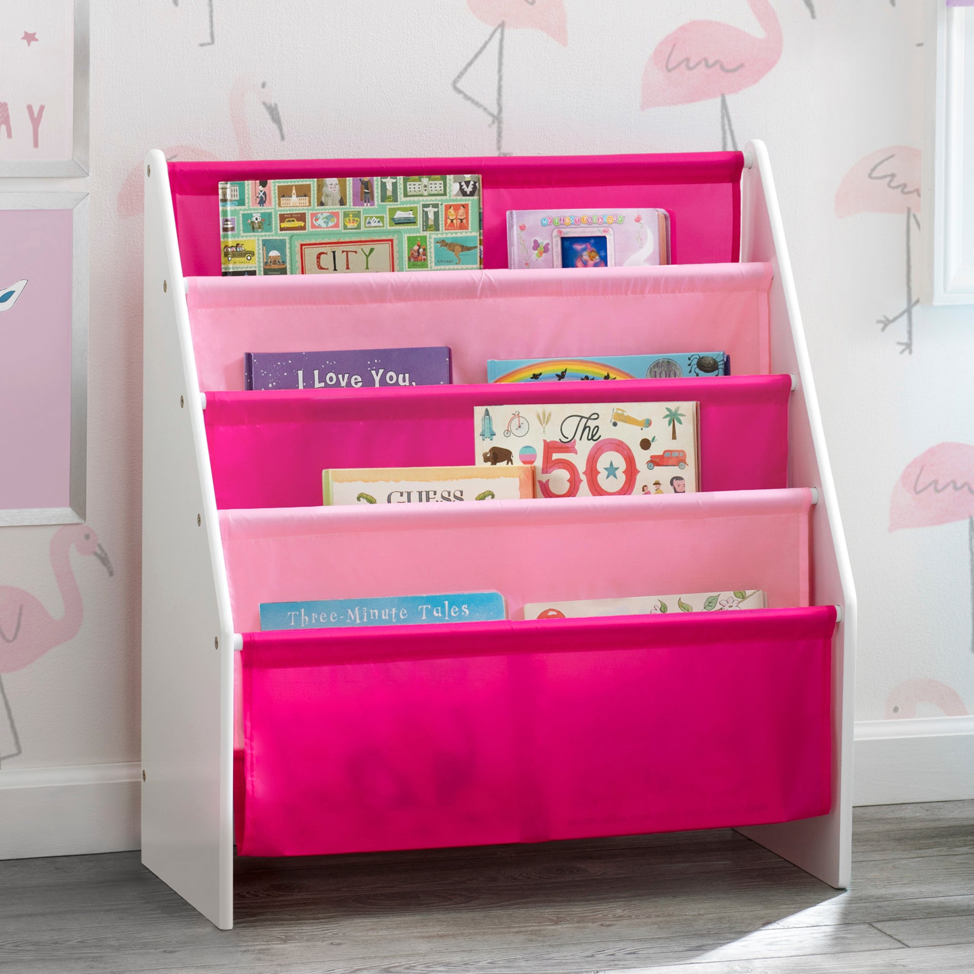 Kids Sling Book Rack - Adjustable Wall-Mounted Bookshelf for Children's Room - Perfect for Bedroom, Nursery & Classroom Organization