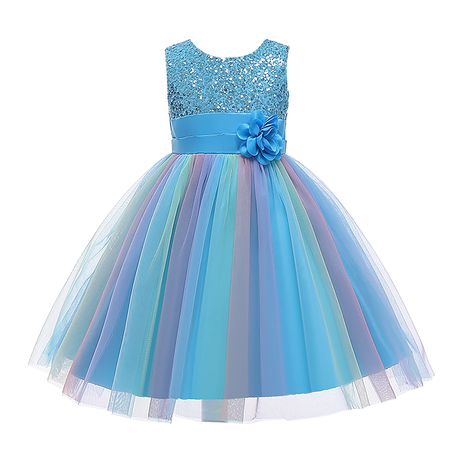 Girls' Floral Net Yarn Bowknot Party Dress - Elegant Toddler Birthday Gown for Special Occasions & Photo Shoots