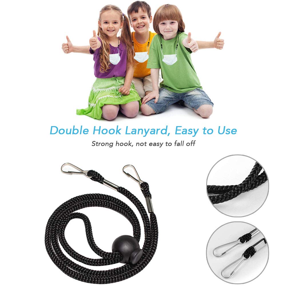 6 PCS Adjustable Face Mask Lanyards with Clips - for Kids & Adults - Daily Use & Travel