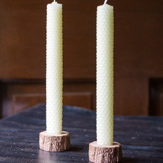 Pure Beeswax Candles - Unscented Natural Wax Candles for Home, Meditation & Romantic Ambiance