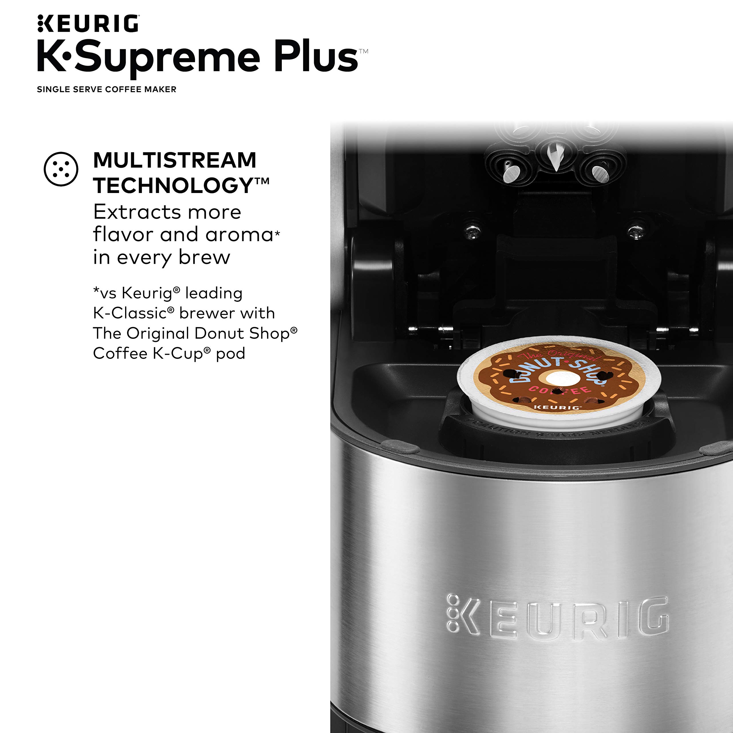 Keurig K-Supreme Plus Single Serve Coffee Maker with 40 K-Cup Pods - Caribou Coffee Favorites Variety Pack for Home & Office Use - Fast Brewing, Multi-Stream Technology, 5 Cup Sizes