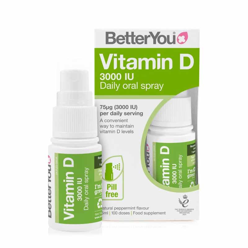 Better You D3000 Vitamin D Oral Spray - Boost Immunity & Bone Health - Perfect for Home, Office & Travel Use
