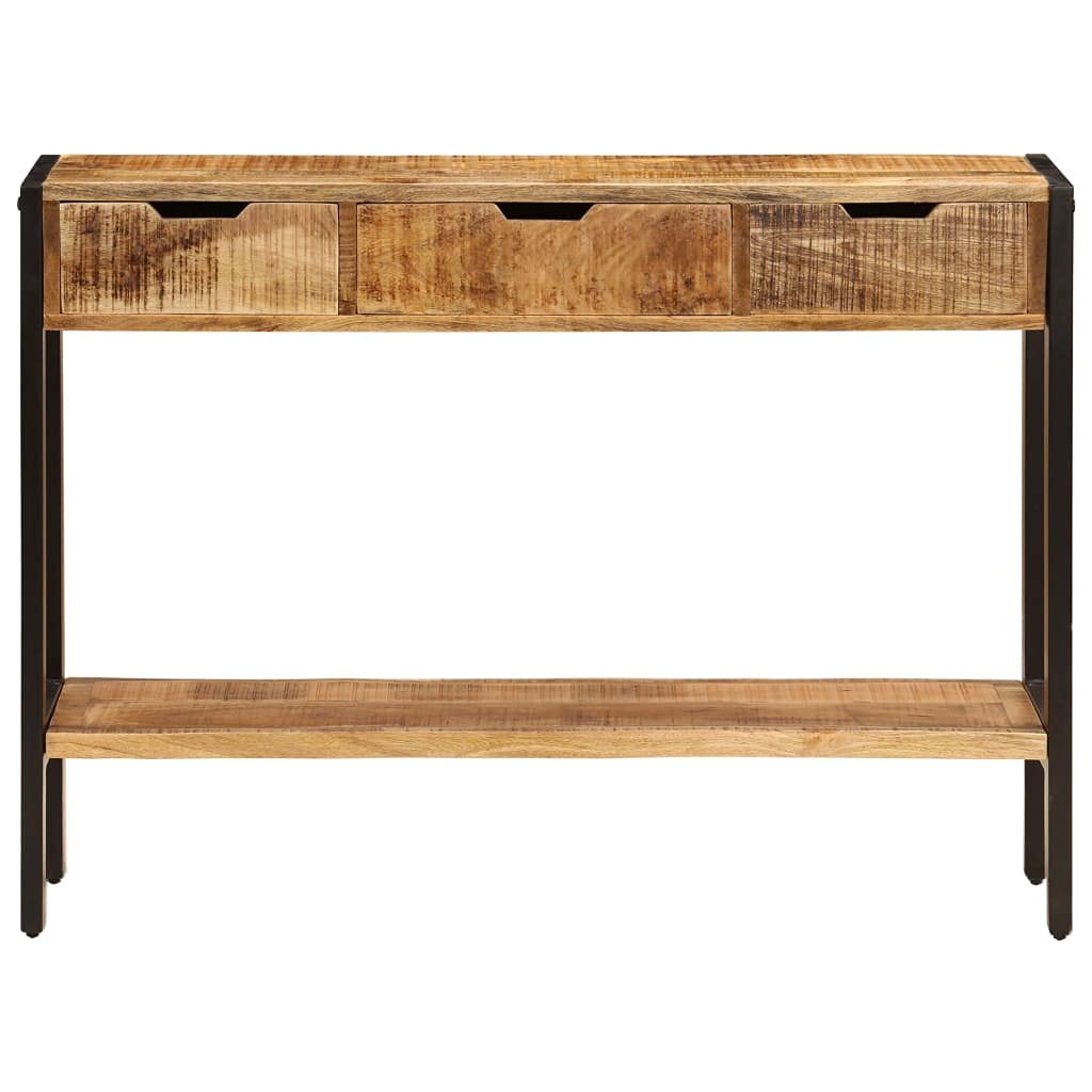 Buffet Sideboard Cabinet - 43.3 Inch Solid Mango Wood TV Stand with 3 Drawers for Living Room, Kitchen & Dining Room | Multi-Functional Storage Console for Home Entertainment Center | Perfect for Small Spaces & Apartment Decor
