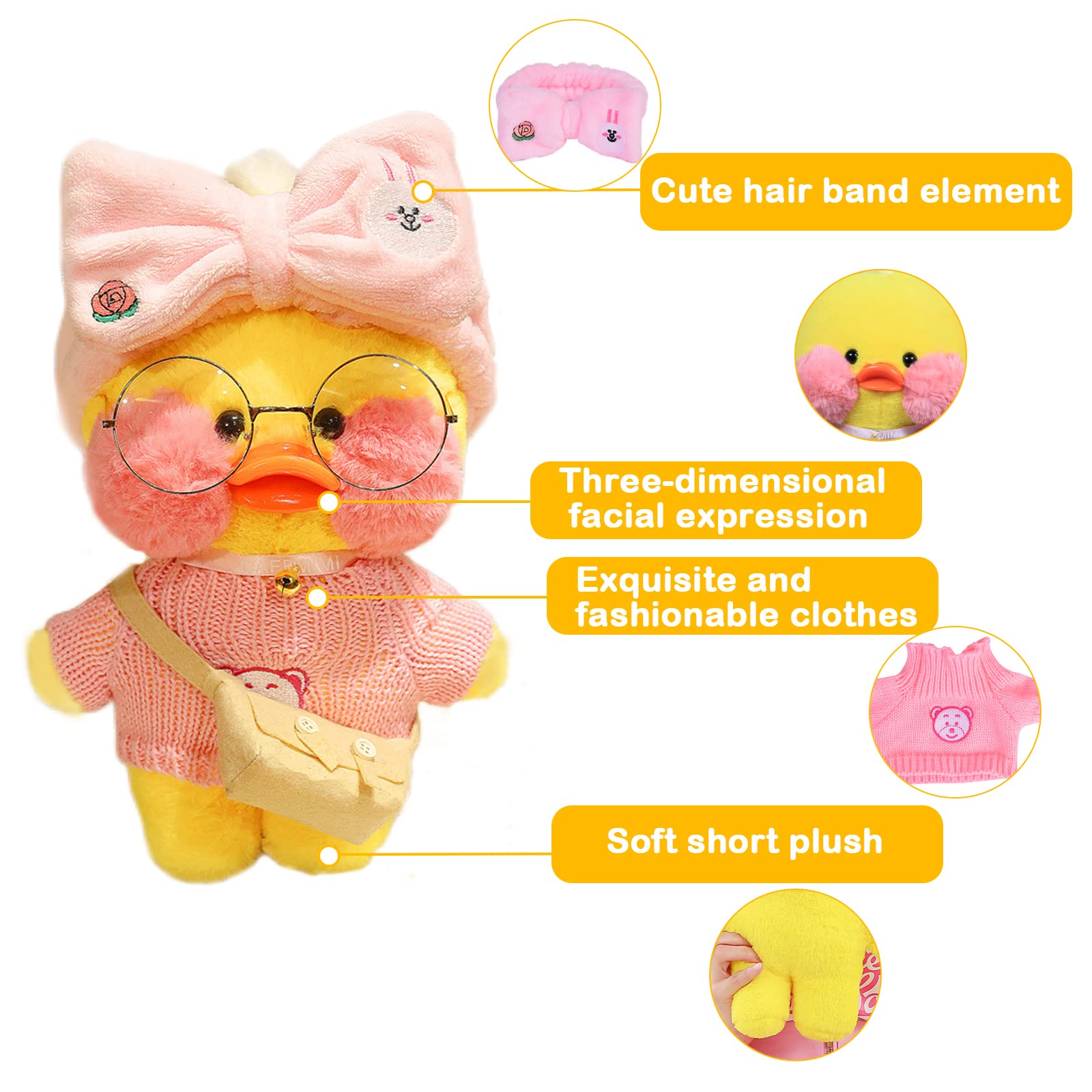 Cute Yellow Duck Plush Toy 30cm - Korean Soft Doll for Kids, Surprise Gift for Birthdays & Playtime