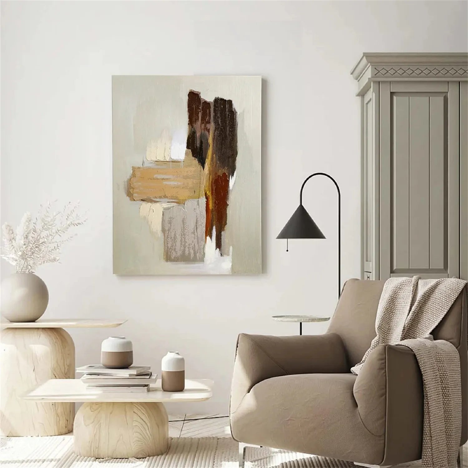Abstract Painting #AB 197 - Modern Wall Art for Living Room, Bedroom & Office Decor | Handmade Canvas Artwork