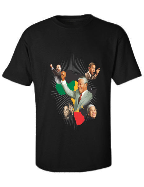 Black History Month T-Shirt - MLK, Mandela, Malcolm X, Rosa Parks & Obama - Civil Rights Icons Graphic Tee for Men & Women - Perfect for Protests, Awareness Events & Celebrations