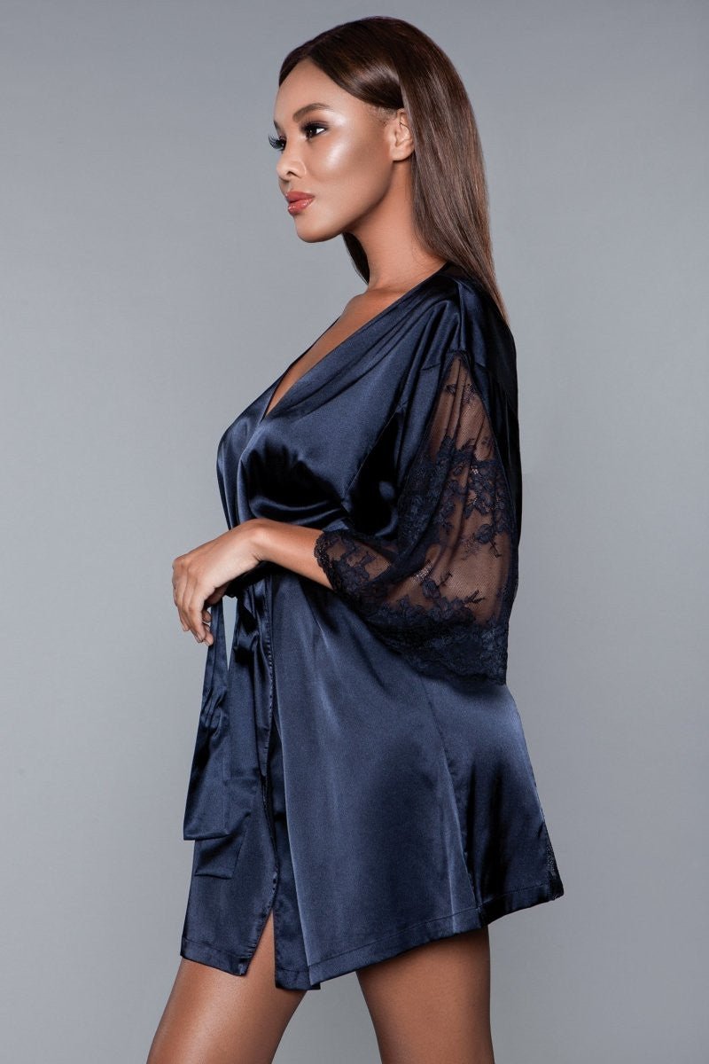 BeWicked Women's Grace Robe 1965 - Elegant Lace Kimono Robe for Women, Vintage Inspired Lingerie Cover Up - Perfect for Bridal Shower, Honeymoon & Boudoir Photography