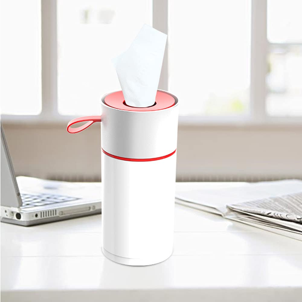 Portable Hanging Car Tissue Holder - Mini Napkin Dispenser for Cup Holder, Console or Door - Compact Tissue Case for Car, Home & Office - Perfect for Road Trips, Daily Commute & Workspaces