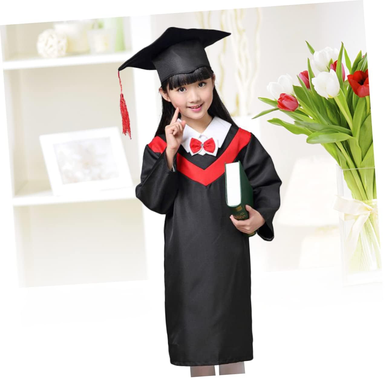 KESYOO Kids Graduation Gown & Cap Set - Children's Graduation Robe Costume for Kindergarten & Elementary School Ceremonies - Perfect for Graduation Photos, Cosplay & School Events