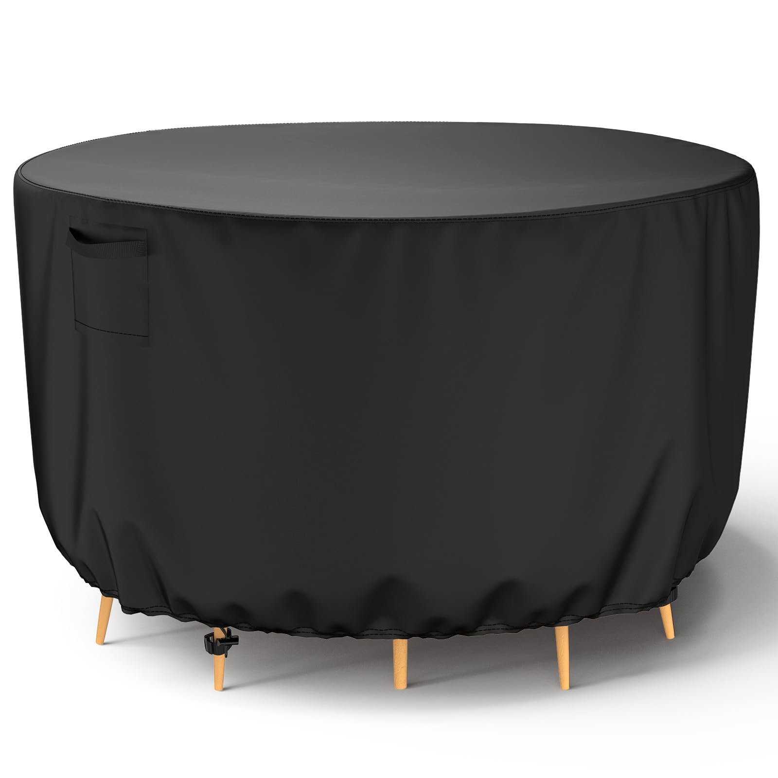 Heavy-Duty 600D Waterproof Round Outdoor Table Cover - 62
