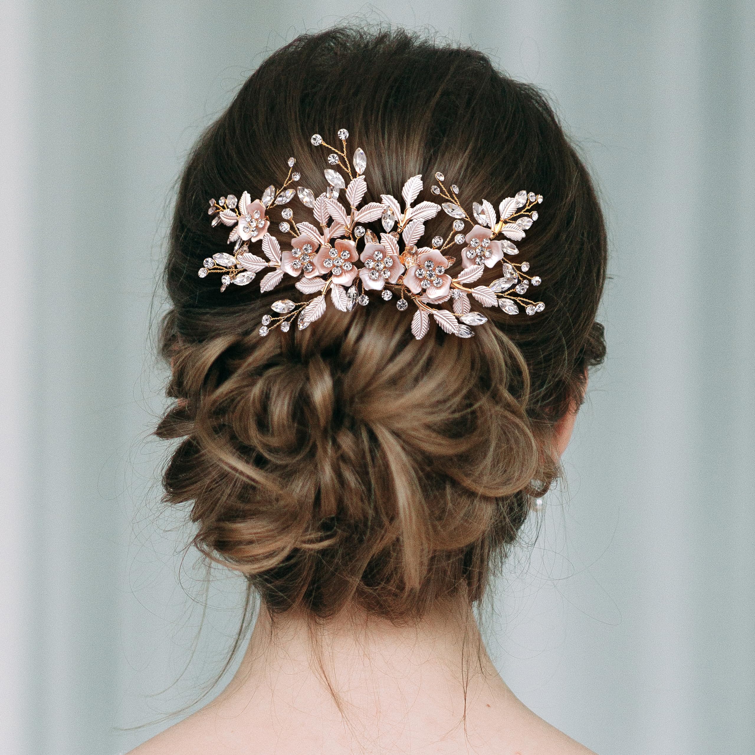 Oriamour Gold Bridal Hair Combs & Pins Set for Weddings & Special Occasions