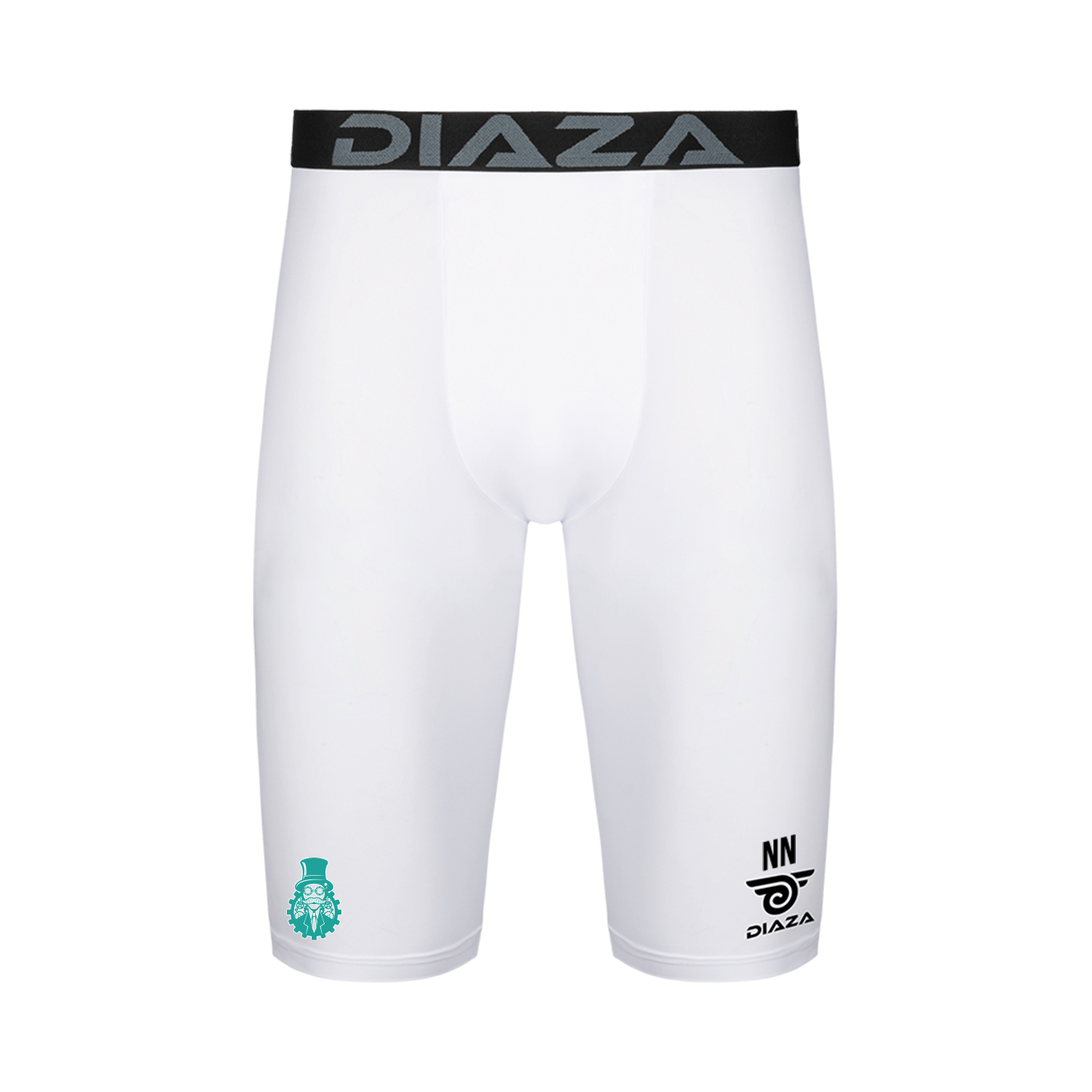 Detroit Innovators Men's Compression Shorts - Moisture Wicking Workout Shorts for Running & Gym - White (Perfect for Training, Sports & Active Lifestyle)