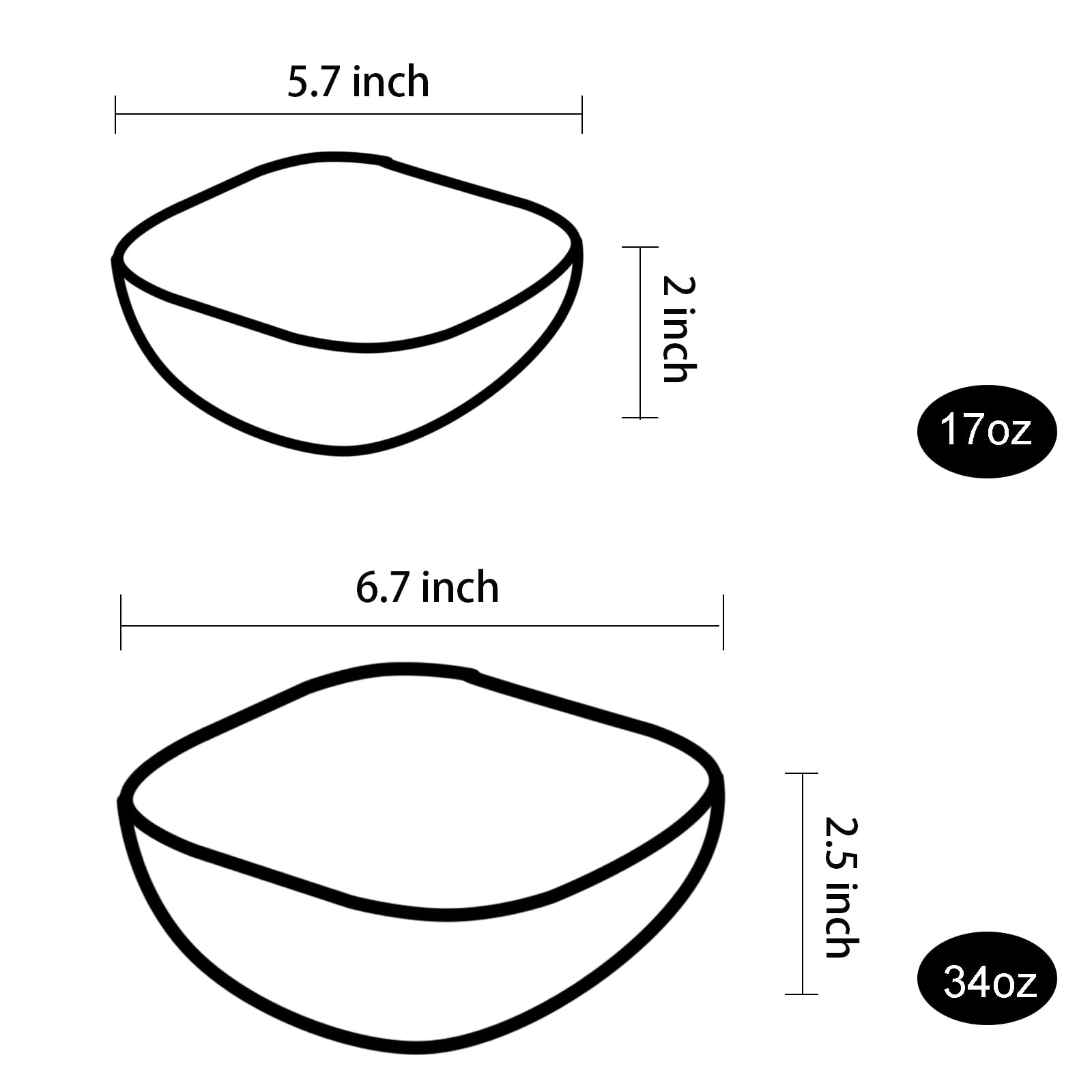 TOSSOW 2-Piece Square Glass Mixing Bowl Set - Transparent Serving Bowls for Salad, Fruit, Snacks, Sauces & Popcorn | Perfect for Kitchen Prep, Entertaining & Family Meals