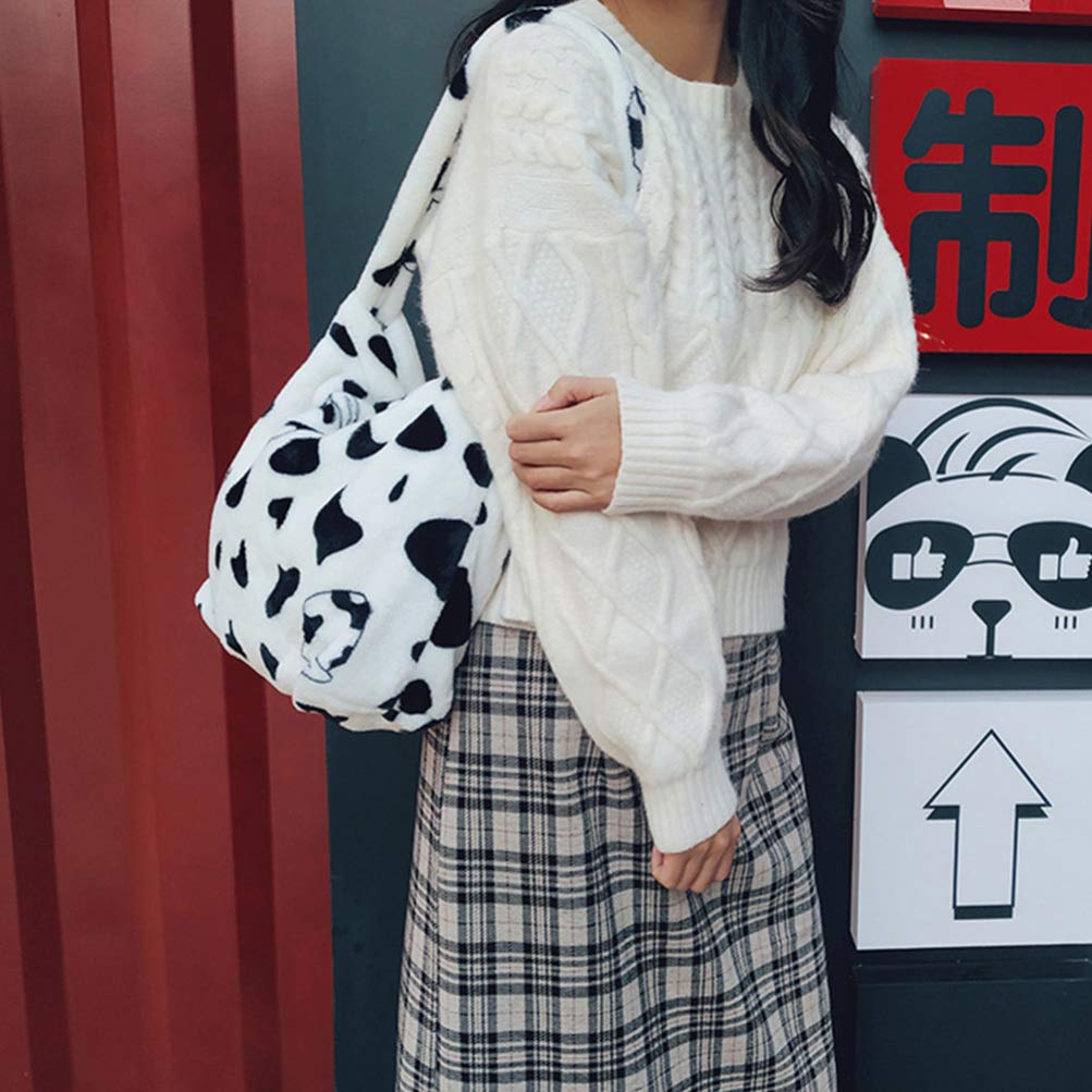 VALICLUD Women's Faux Fur Shoulder Tote Bag - Stylish Cow Print Handbag for Women | Perfect for Work, Shopping & Casual Outings