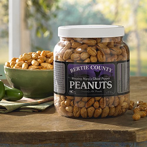 Spicy Ghost Pepper Peanuts 30oz Jar - Hot & Crunchy Snack for Parties, Movie Nights & Spicy Food Lovers
