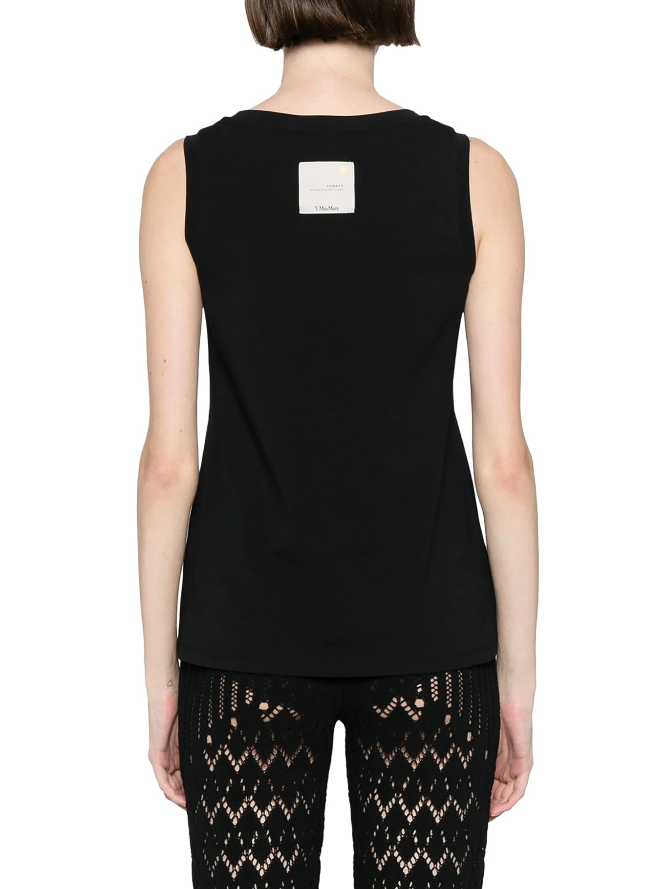 Smaxmara Herbert Tank Top for Women - Black Cotton Slim Fit Casual Sleeveless Shirt - Perfect for Summer, Gym, and Layering