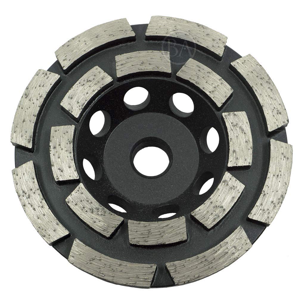 Benchmark Abrasives 4 Inch Double Row Diamond Grinding Cup Wheel for Angle Grinder - 5/8